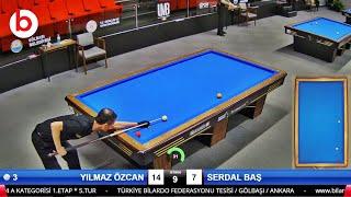 YILMAZ ÖZCAN vs SERDAL BAŞ | 3 Cushion Billiards Championship STAGE 1 2024 -A- ANKARA