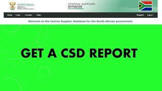 How to get a CSD (central supplier database) report in South Africa online