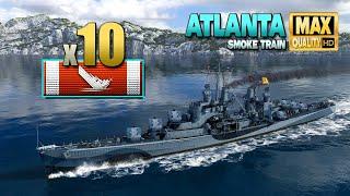 Cruiser Atlanta: 10 ships destroyed on map Neighbors - World of Warships