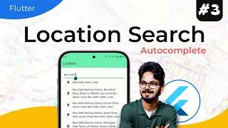 #3 Flutter -  Google Map  | Location Search Autocomplete places & Display in Hindi