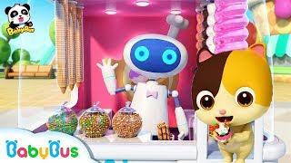 Cool Robot Vending Machine | Baby Kitten Loves Ice Cream | Kids Pretend Play | BabyBus Song