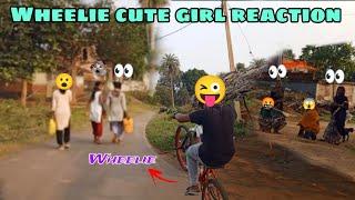 WHEELIE CUTE GIRL REACTION  #rahulcyclestunt