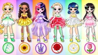 Flowers Fashion For Disney Princess, Wednesday & Ladybug | Best DIY Fashion Paper Dolls