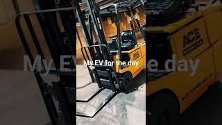 Forklift for the day #forklift #warehouse #work #electriccar #shorts #youtubeshorts