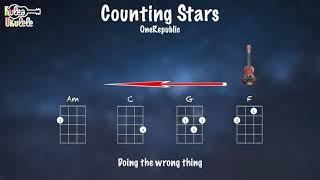 Counting Stars (with Lyrics) - Ukulele play along (Am, C, G, F, and Dm)