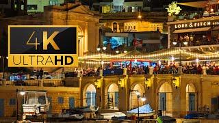 Malta Nightlife - St. Julian's Walking Tour [4K UHD]