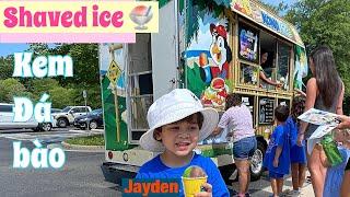 Xe Kem đến trường học của Jayden| shaved ice| Kona ice truck with Jayden@jayfunday