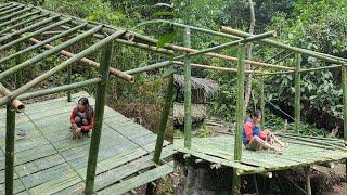 Single girl's bamboo house building skills