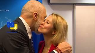 Edi Rama Kisses Kaja Kallas and Rubs It Off! Albania's EU Kiss Controversy