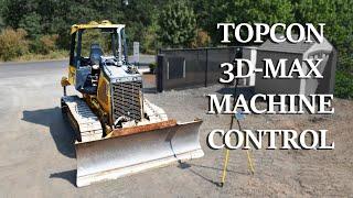 Topcon 3D-MAX Mastless GPS Machine Control on a John Deere 550J Dozer