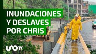 Inundaciones y deslaves por Chris en varios estados, alerta por nivel de ríos.