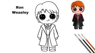 How To Draw Cute Ronald  Weasley Easy For Beginners . Harry Potter Drawing Step By Step