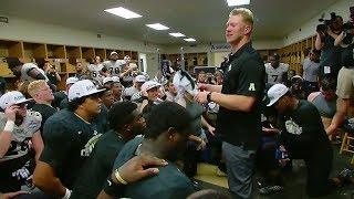 UCF coach Scott Frost becomes emotional addressing his team after winning the AAC title | ESPN