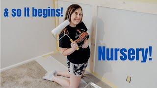 Starting The Nursery! Board & Batten Wall | itskelsieslife | VLOG