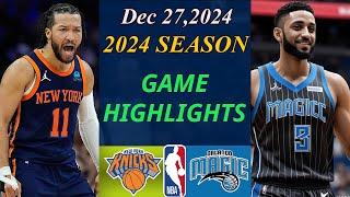 New York Knicks vs Orlando Magic  Full Game 1st_Qtr Dec 27,2024 | NBA TODAY