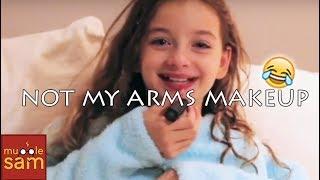 Sophia and Bella in NOT MY ARMS MAKEUP CHALLENGE on Mugglesam