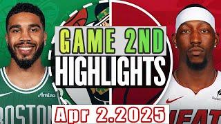 Boston Celtics Vs Miami Heat Game 2nd Highlights Apr 2,2025 NBA Season 2024-25