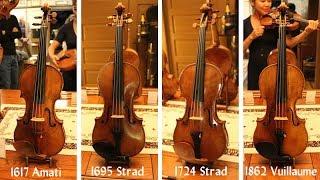 Demonstration of Stradivari, Amati and Vuillaume violins from Florian Leonhard