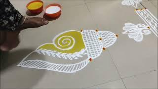 Puratasi Saturday  Nilavasal alangaram/Kadapa muggulu/Pooja room rangoli/நிலை வாசல் அலங்காரம்/#kolam