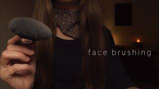 ASMR Face Brushing and Fluffy Mic (No Talking, Green Noise, 3H)