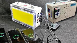 Build A Power Bank and Camping Lamp Light 2 in 1 - 70W 4 Port QC3.0 18000mAh