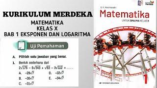 Uji Pemahaman halaman 18 part 1 Matematika Kelas 10 Bab 1 Eksponen dan Logaritma