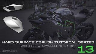 Hard Surface ZBrush Tutorial Series // Modeling A Kawasaki Ninja H2R // 13