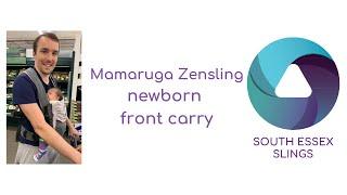 Zensling front carry with a newborn.