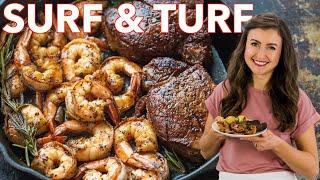 The Best Surf and Turf Dinner (Steak & Shrimp)