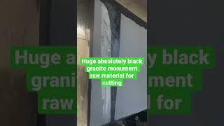 Huge absolutely black granite monument raw material undercutting. Website: https://www.owinstone.com