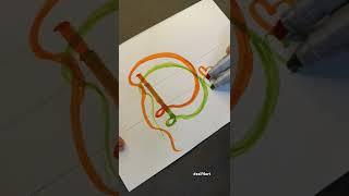 How to write D letter using tricolour  || Write D Letter on Double pen