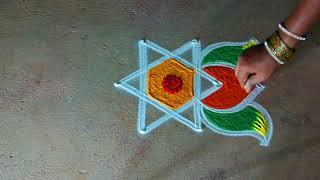 Chithirai madhamkolam 3*2 starlotus/simplerangoli/trendingrangoli/beautifulrangoli@kanishcreatives