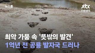 최악 가뭄 속 '뜻밖의 발견'…1억년 전 공룡 발자국 드러나 / JTBC 뉴스룸