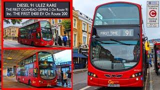 A BANNED DIESEL & THE FIRST BYD 200 | Route 91 WVN17 & Route 200 Ee212 (RARE London Buses)