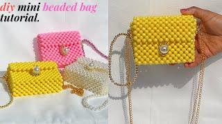 SIMPLE AND EASY WAY TO MAKE  A DIY MINI BEADED BAG (EASY TUTORIAL /HOW TO MAKE MINI BEAD BAG /PURSE