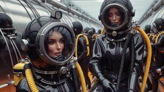 Craziest girls in scuba diving gear dresses and latex full face gas masks
