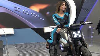 Xcol Unit 00 Electric Motorcycle Prototype. Promo Girl. Fancam. Eicma 2022. Like and Suscribe