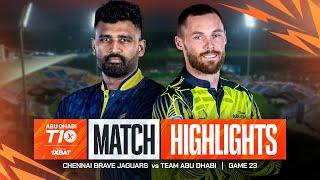 2024 Abu Dhabi T10 I Match 23 Highlights: Team Abu Dhabi vs Chennai Brave Jaguars | Season 8