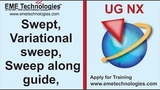 Swept, Variational sweep, Sweep along guide, Tube in UG NX