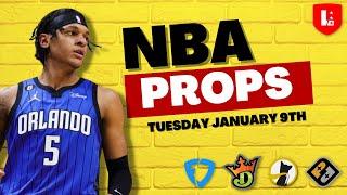NBA Prop Bets Today 1/9 Underdog & PrizePicks | Best NBA Player Prop Picks Tuesday January 9th