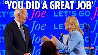 Cringe moment Jill Biden congratulates husband Joe, 81, ‘like a child’ after debate horror show