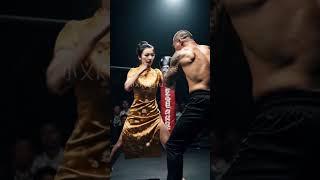 I didn't expect the cheongsam beauty's fist to be so hard.Do you dare to challenge? #kungfu #ai