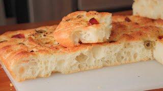 在家制作免揉佛卡夏 | No Knead Focaccia | 软软里的七