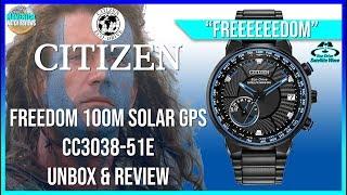 Freeeeeedom!| Citizen Freedom 100m Solar GPS CC3038-51E Unbox & Review