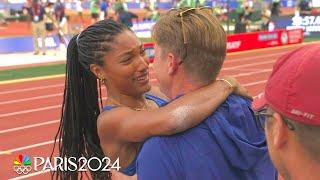 Tara Davis-Woodhall, Hunter Woodhall celebrate Olympic berth at Track & Field Trials | NBC Sports