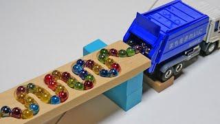 Marble Run Race ASMR  Dump Truck & HABA Slope