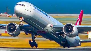 50 BIG PLANE DEPARTURES at SFO | San Francisco Airport Plane Spotting | A340 747 A380 777 A350 787