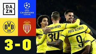 Bruun Larsen! Alcacer! Reus! BVB spielt groß auf: Dortmund - Monaco 3:0 | UEFA CL | DAZN Highlights