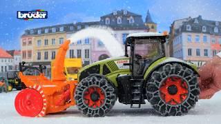 Claas Axion 950 mit Schneeketten und Schneefräse -- 03017 -- Bruder Spielwaren