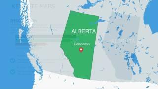 Alberta Canada: Keynote map of Alberta for presentation